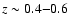 $z\sim0.4{-}0.6$