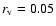 $r_{\rm v}=0.05$
