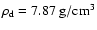 $\rho_{\rm d}=7.87~{\rm g/cm^3}$