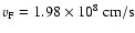 $v_{\rm F}=1.98 \times 10^8~{\rm cm/s}$