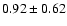 $0.92 \pm 0.62$