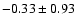 $-0.33 \pm 0.93$