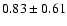 $0.83 \pm 0.61$