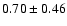 $0.70 \pm 0.46$