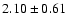 $2.10 \pm 0.61$
