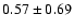 $0.57 \pm 0.69$
