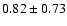 $0.82 \pm 0.73$