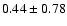 $0.44 \pm 0.78$