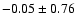 $-0.05 \pm 0.76$