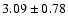 $3.09 \pm 0.78$