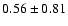 $0.56 \pm 0.81$