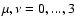 $\mu,\nu=0,...,3$