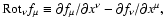 ${\rm Rot}_{\nu }f_{\mu }\equiv \partial f_{\mu }/\partial x^{\nu
}-\partial f_{\nu }/\partial x^{\mu },$