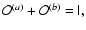 $\mathcal{O}^{(a)}+\mathcal{O}^{(b)}=\tens{I},$