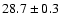 $28.7\pm0.3$