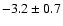 $-3.2\pm 0.7$