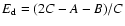 ${E_{\rm d}}=(2C-A-B)/C$