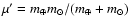 $ \mu' = m_\oplus m_\odot/(m_\oplus+m_\odot)$