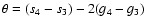 $\theta = (s_4-s_3)-2(g_4-g_3)$