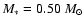 $M_*= 0.50~M_{\odot}$