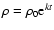$\rho = \rho_0 {\rm e}^{kt}$