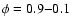 $\phi=0.9{-}0.1$