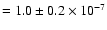 $ = 1.0\pm0.2\times10^{-7}$