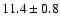 $11.4\pm0.8$