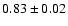 $0.83\pm0.02$