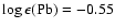 $\log \epsilon {\rm (Pb)}=-0.55$