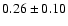 $0.26\pm0.10$