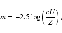 \begin{displaymath}m = -2.5 \log\left(\frac{cU}{Z}\right),
\end{displaymath}