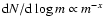 ${\rm d}N/{\rm d} \log m \propto m^{-x}$