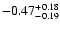 $\rm -0.47^{+ 0.18 }_{- 0.19 }$