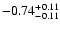 $\rm -0.74^{+ 0.11 }_{- 0.11 }$