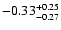 $\rm -0.33^{+ 0.25 }_{- 0.27 }$
