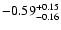 $\rm -0.59^{+ 0.15 }_{- 0.16 }$