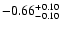 $\rm -0.66^{+ 0.10 }_{- 0.10 }$