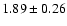 $ 1.89 \pm 0.26 $