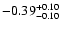 $\rm -0.39^{+ 0.10 }_{- 0.10 }$
