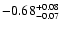 $\rm -0.68^{+ 0.08 }_{- 0.07 }$