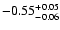 $\rm -0.55^{+ 0.05 }_{- 0.06 }$