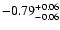 $\rm -0.79^{+ 0.06 }_{- 0.06 }$