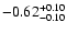 $\rm -0.62^{+ 0.10 }_{- 0.10 }$