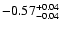 $\rm -0.57^{+ 0.04 }_{- 0.04 }$