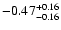$\rm -0.47^{+ 0.16 }_{- 0.16 }$
