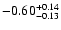 $\rm -0.60^{+ 0.14 }_{- 0.13 }$