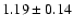 $ 1.19 \pm 0.14 $