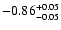 $\rm -0.86^{+ 0.05 }_{- 0.05 }$