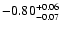 $\rm -0.80^{+ 0.06 }_{- 0.07 }$